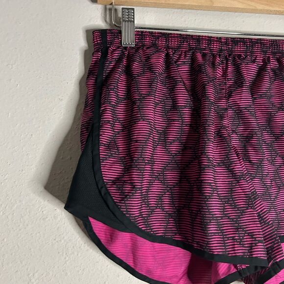 Nike Women's Dri Fit Pink and Black Running Shorts - Picture 3 of 14